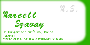 marcell szavay business card